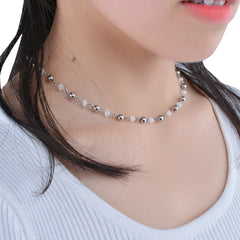 Women Fashion Accessories Crystal Sequins Necklace Tassel Flash Gift