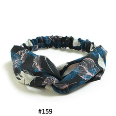 Women's Satin elastic cross headband geranium European and American hair accessories