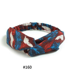 Women's Satin elastic cross headband geranium European and American hair accessories