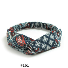 Women's Satin elastic cross headband geranium European and American hair accessories