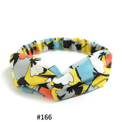 Women's Satin elastic cross headband geranium European and American hair accessories