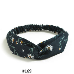 Women's Satin elastic cross headband geranium European and American hair accessories